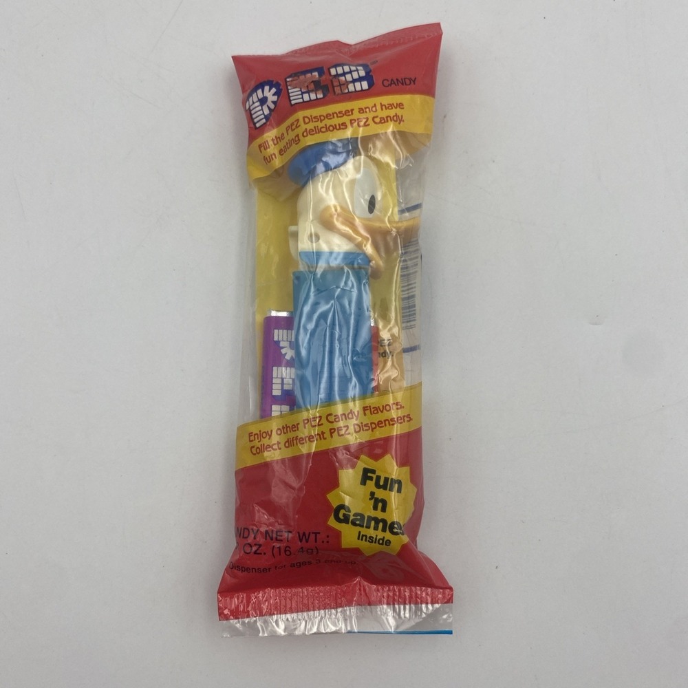 Vintage NIP PEZ Donald Duck Blue Dispenser with Feet Made In Hungary